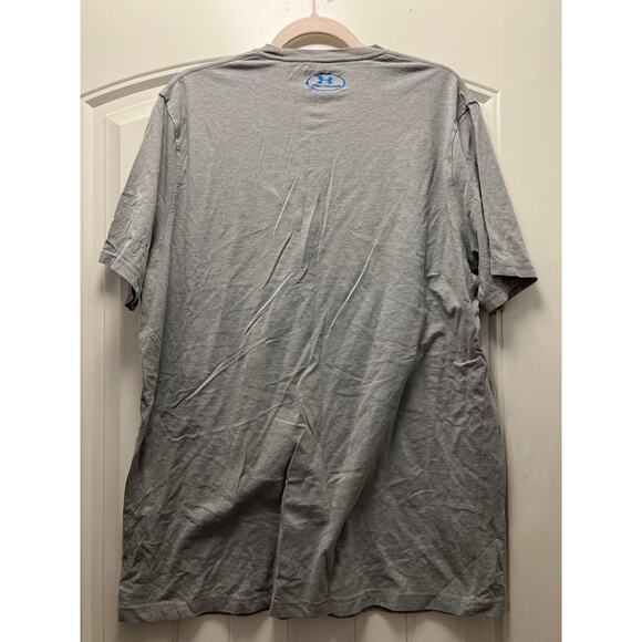 Under Armour Men’s Loose Fit Heatgear Football Casual Top Shirt Size L Gray Blue - Picture 4 of 5